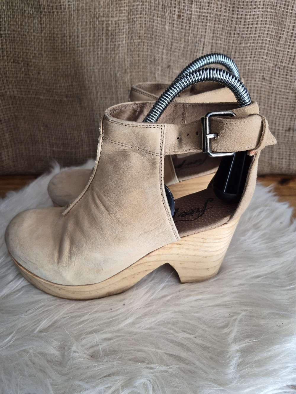 Free People Cedar Suede Platform Clog with Buckle 36